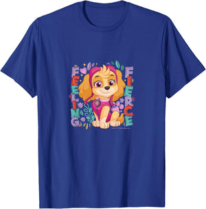 Kids PAW Patrol Skye Feeling Fierce Colorful Big Chest Logo T-Shirt - T-Shirt | Royal