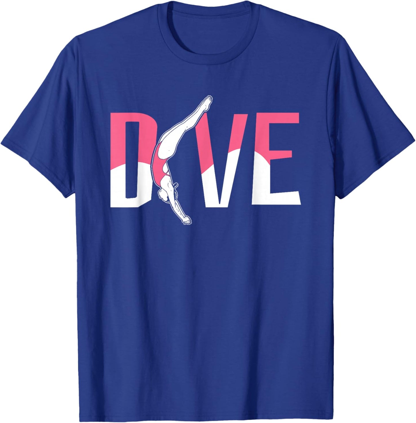 Platform Diver Girl - Springboard Diving T-Shirt - T-Shirt | Royal
