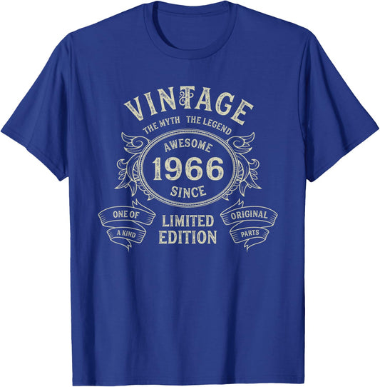 Vintage Born 1966 Limited Edition 59th Birthday 59 years old T-Shirt - T-Shirt | Royal