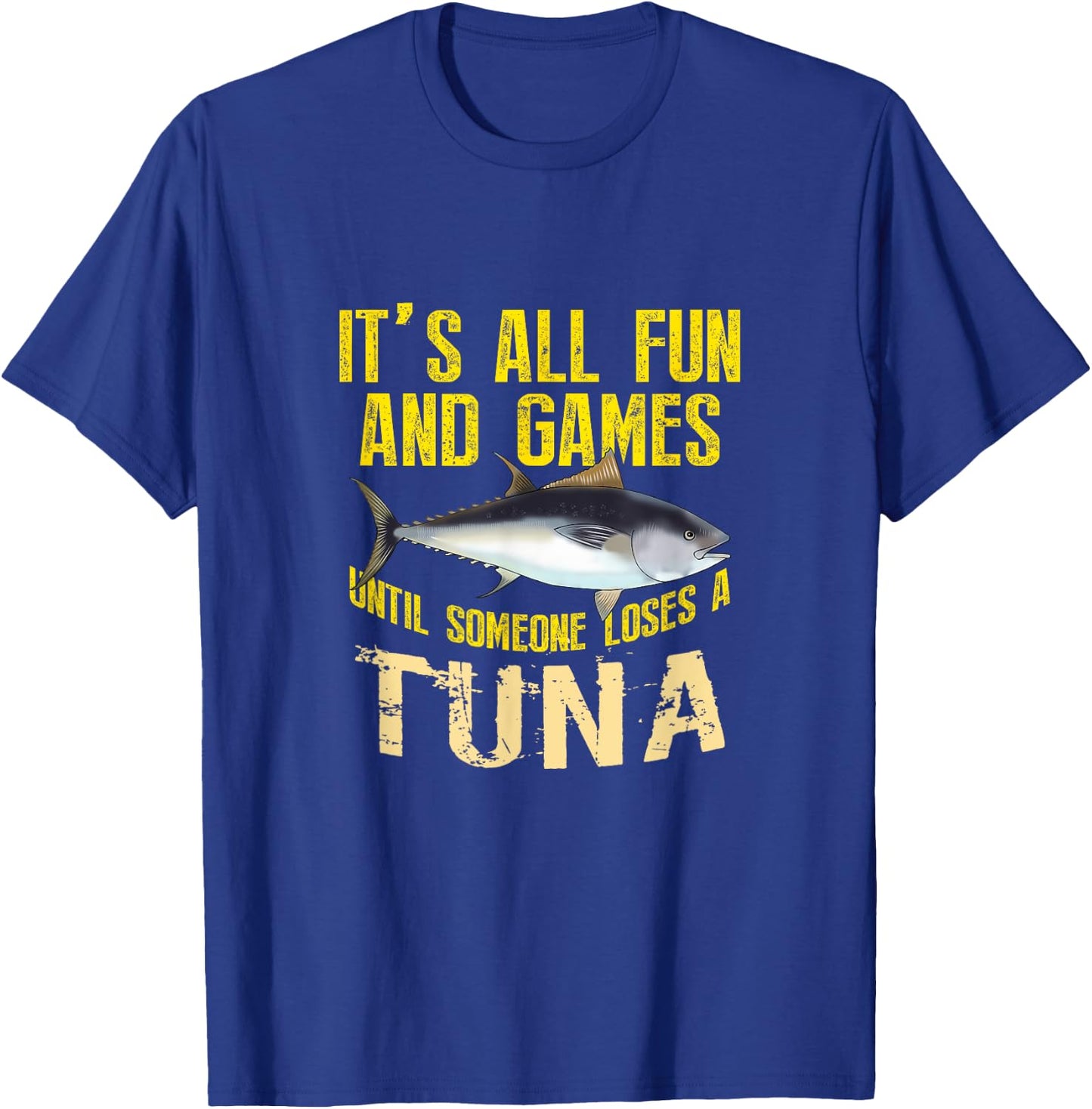 Funny Tuna Fishing Graphic Saltwater Fish Men Women Kid T-Shirt - T-Shirt | Royal