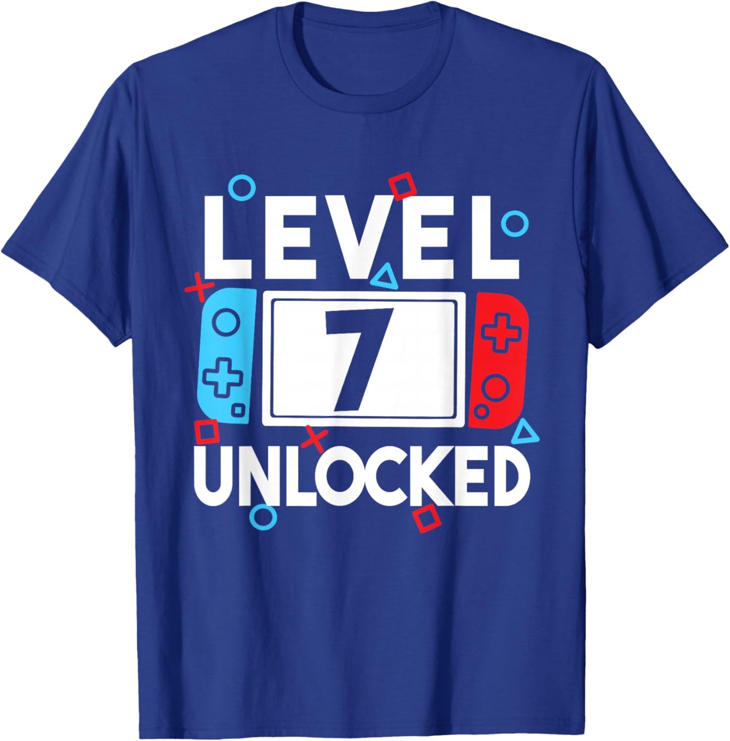 Level 7 Unlocked Gamer 7th Birthday Video Game Boys T-Shirt - T-Shirt | Royal