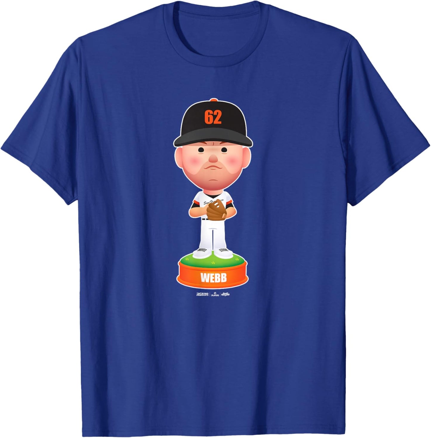 Logan Webb San Francisco Baseball Bobblehead MLBPA T-Shirt - T-Shirt | Royal