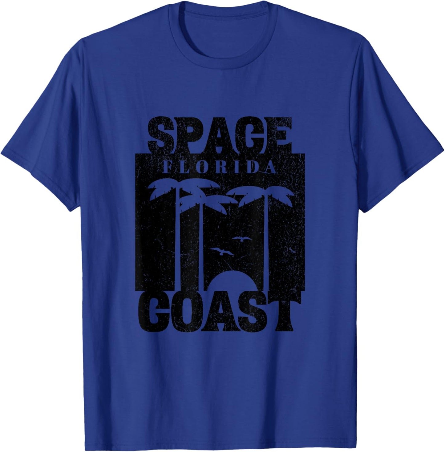 Space Coast Beach Florida, Cool Retro 80s Simple Graphic Women T-Shirt - T-Shirt | Royal