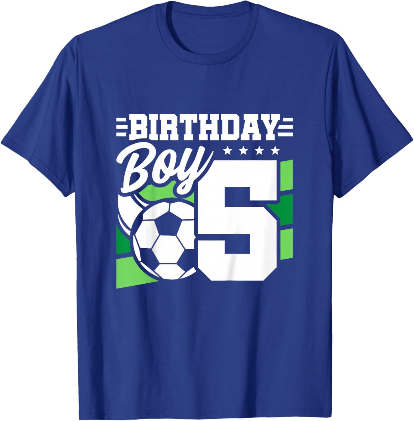 Kids Soccer Birthday Party - 5 Year Old Boy - 5th Birthday T-Shirt - T-Shirt | Royal