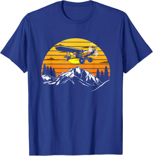 Plane Aviation Pilot Airplane Vintage T-Shirt - T-Shirt | Royal