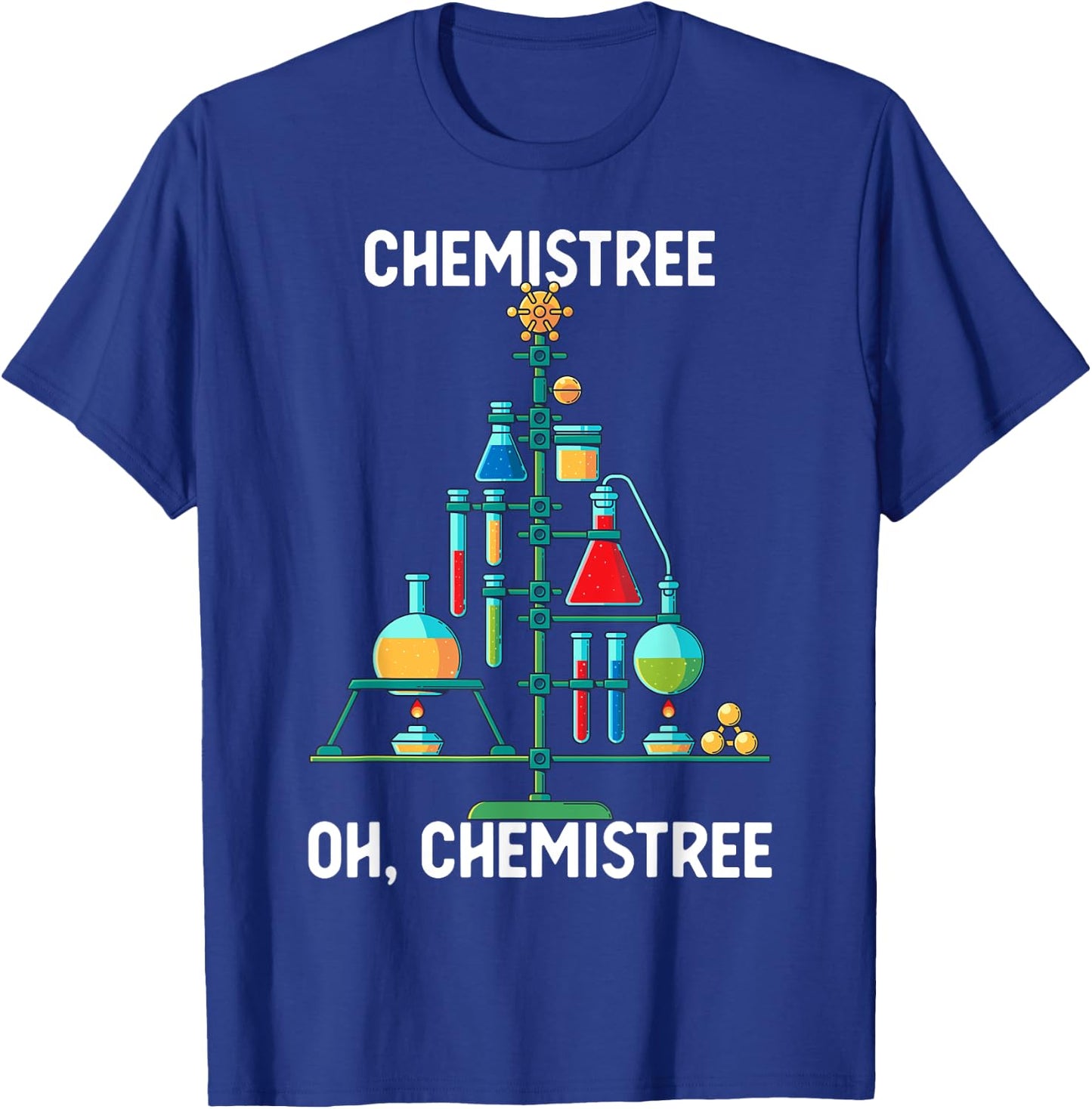 Oh Chemistree Funny Christmas Tree Chemistry T-Shirt - T-Shirt | Royal