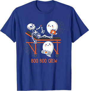 Boo Boo Crew Ghost Doctor Paramedic EMT Nurse Halloween T-Shirt - T-Shirt | Royal