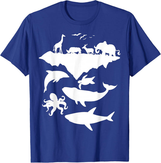 Animals Of The World Wildlife Conservation Funny Environment T-Shirt - T-Shirt | Royal