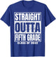 Straight Outta Fifth Grade Graduation Class 2032 5th Grade T-Shirt - T-Shirt | Royal