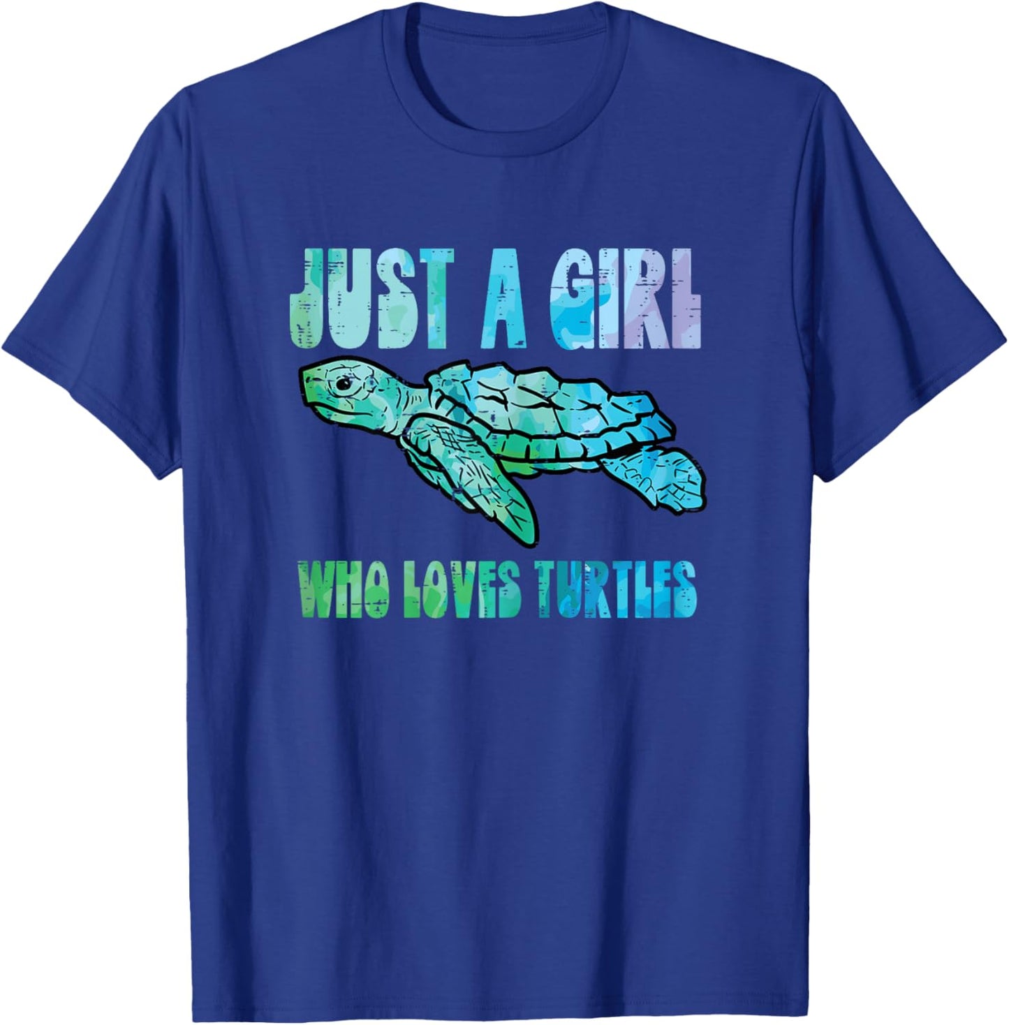 Just A Girl Who Loves Turtles Cute Tortoise Women Girls Kids T-Shirt - T-Shirt | Royal