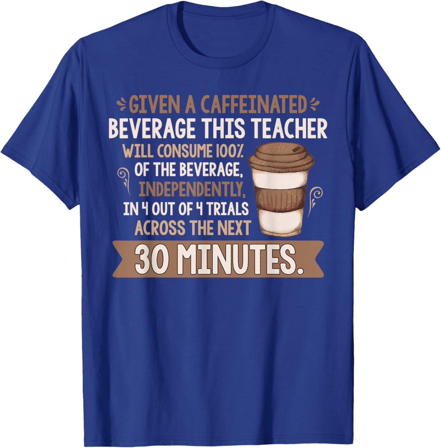 Given A Caffeinated Beverage This Teacher Will Consume Women T-Shirt - T-Shirt | Royal