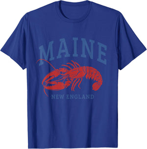 Maine New England Lobster Souvenir Pride Vintage T-Shirt - T-Shirt | Royal