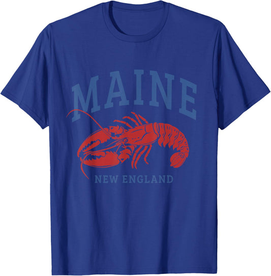 Maine New England Lobster Souvenir Pride Vintage T-Shirt - T-Shirt | Royal