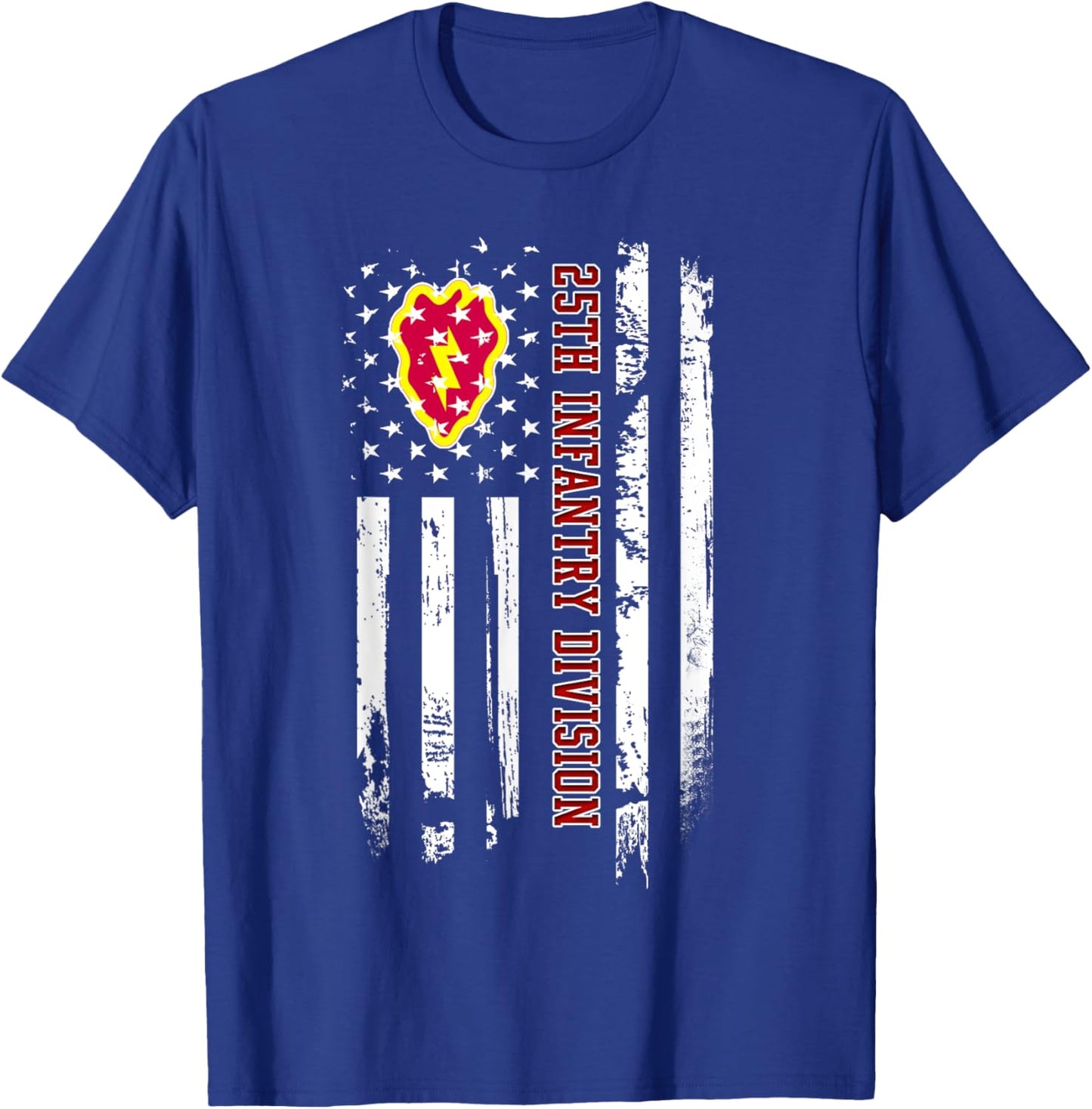 25th Infantry Division American Flag Military Veterans Day T-Shirt - T-Shirt | Royal