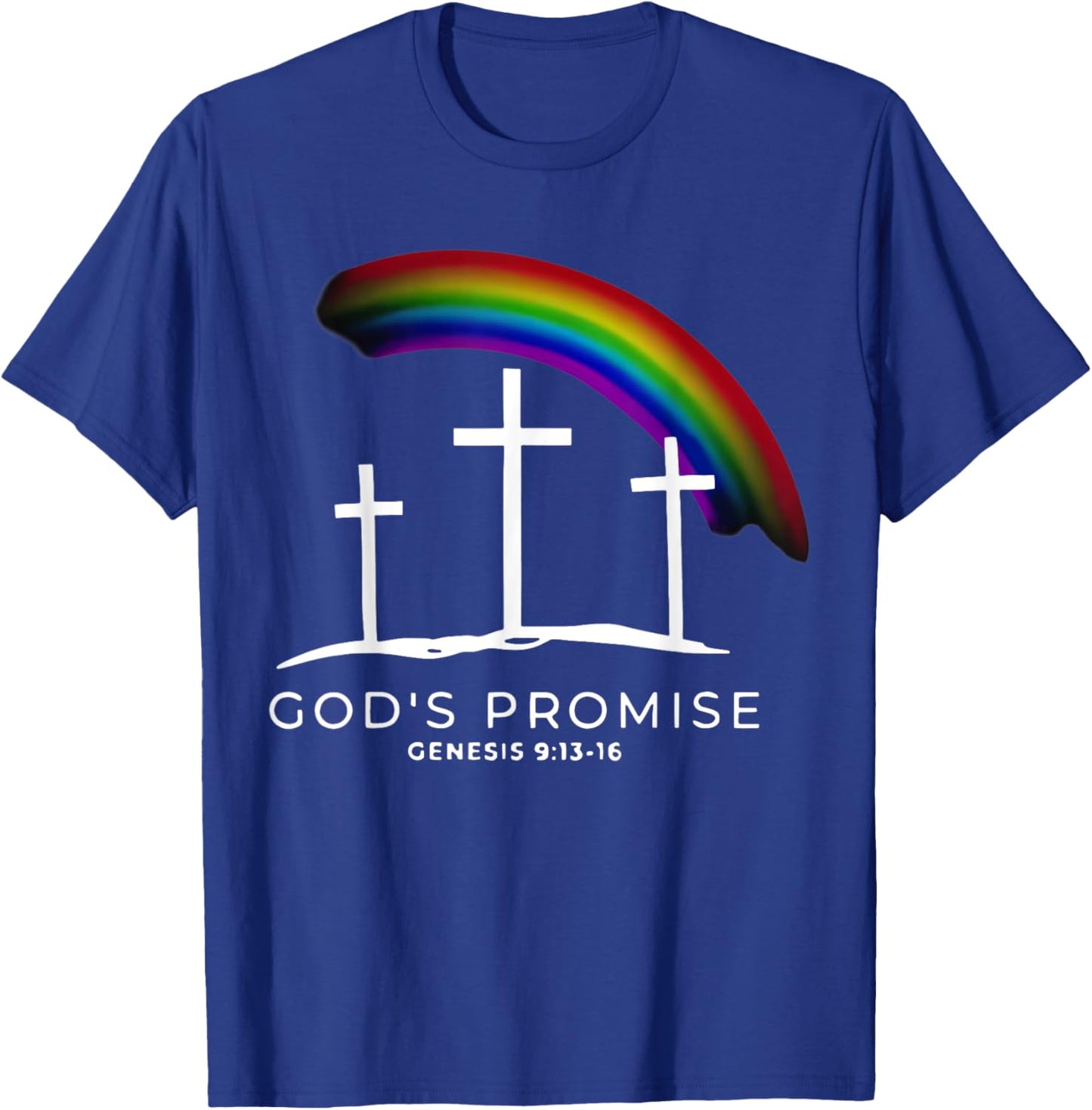 God's Promise Cross Genesis 9-13-16 Bible Christian Lover T-Shirt - T-Shirt | Royal