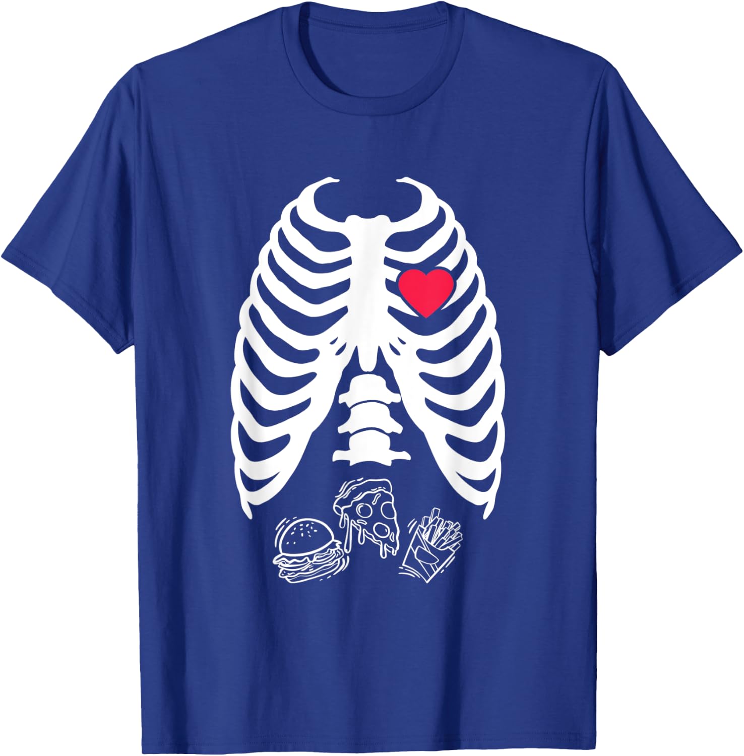 Skeleton Fast Food Halloween Great Gift T-Shirt - T-Shirt | Royal