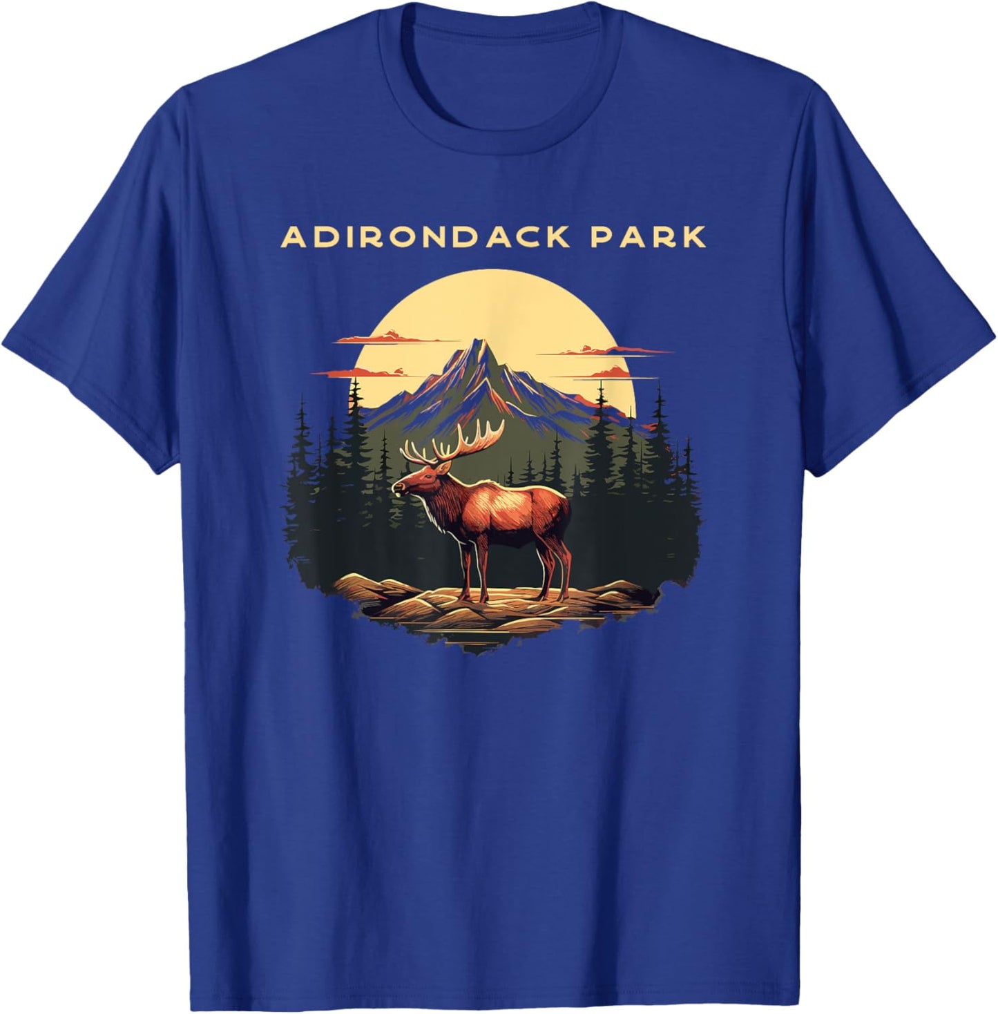 Adirondack Park Moose Vintage T-Shirt - T-Shirt | Royal