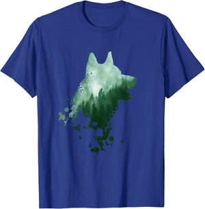Husky Dog Silhouette | American Husky | Siberian Husky T-Shirt - T-Shirt | Royal