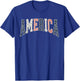 American Quilt Picnic Style Lettering RWB Boy Girl Party Fun T-Shirt - T-Shirt | Royal