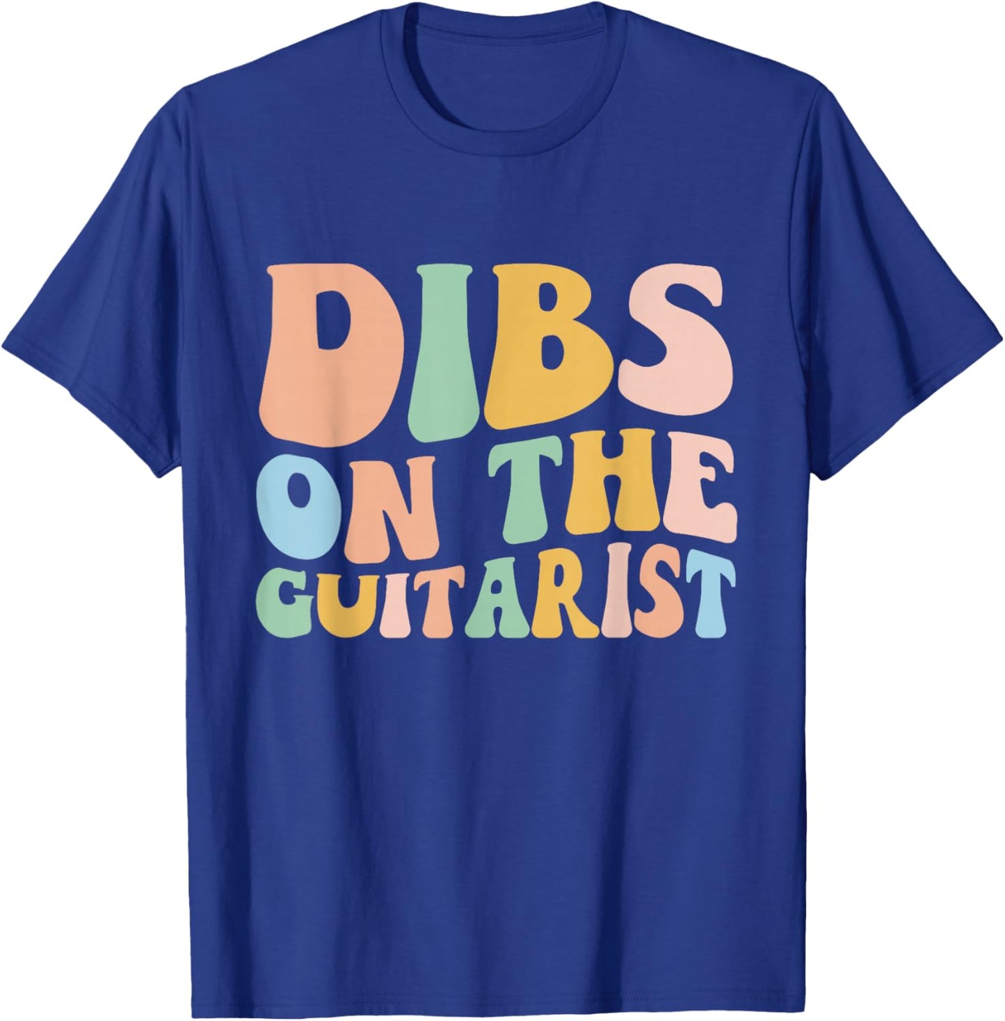 Dibs On The Guitarist Groovy Retro Guitar Wife Music Lover T-Shirt - T-Shirt | Royal