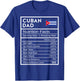 Cuban Dad Nutrition Facts National Pride Gift Dad T-Shirt - T-Shirt | Royal