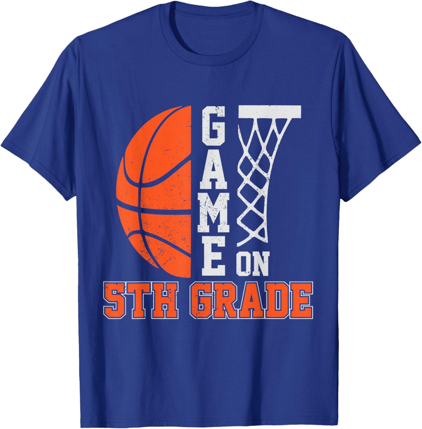 Back To School Game On 5th Grade Funny Basketball Kids T-Shirt - T-Shirt | Royal