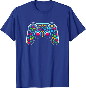 Boys Polka Dot Shirt Gaming Dots Boys Kid Toddler Youth T-Shirt - T-Shirt | Royal