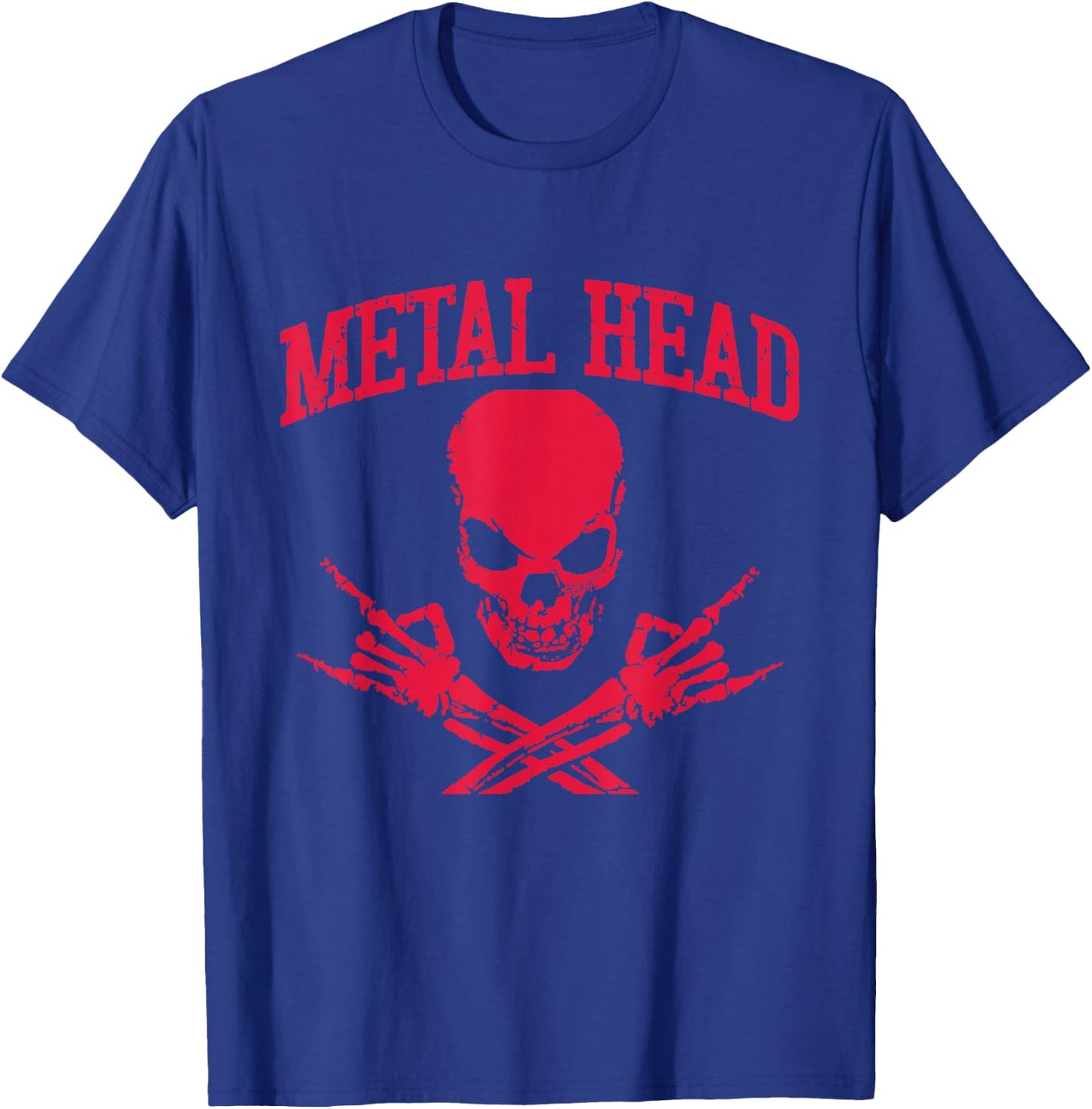 Metal Head Hard Rock N Roll Heavy Metal Music Hand Horns T-Shirt - T-Shirt | Royal