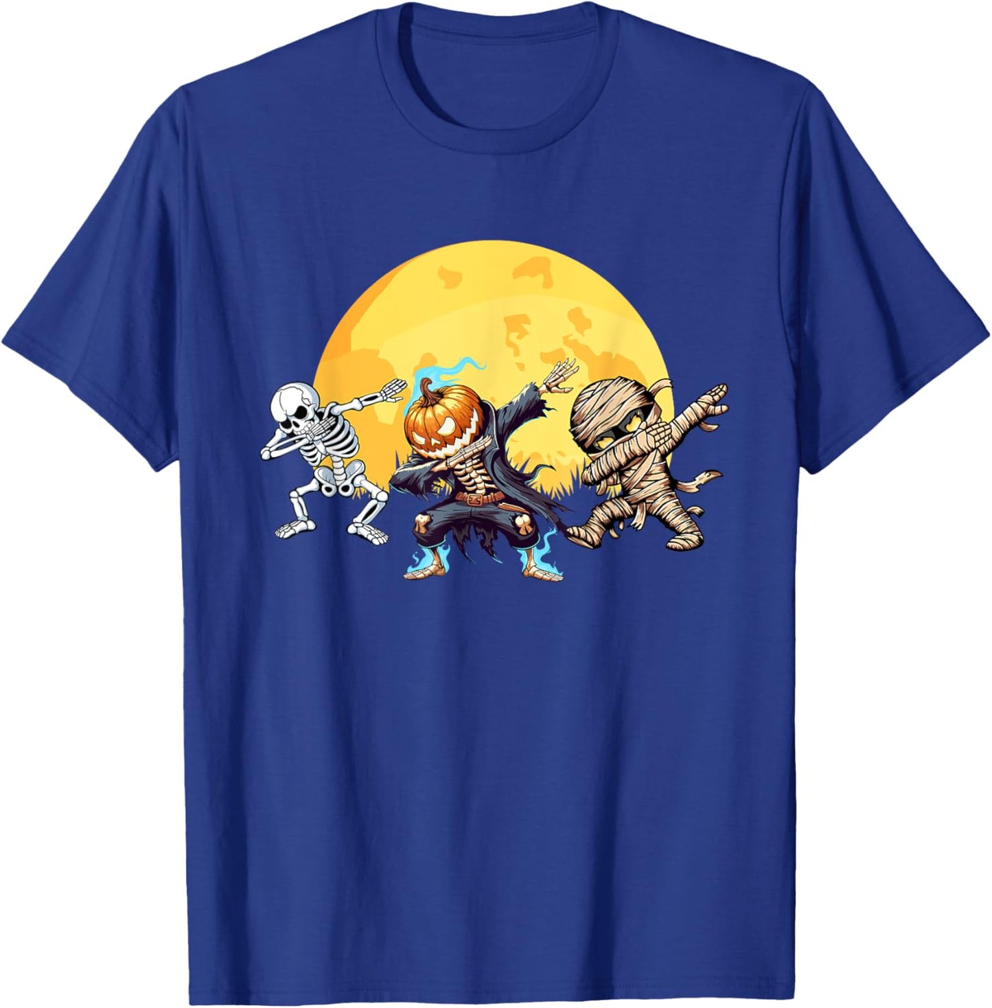 Dabbing Skeleton Mummy Spooky Squad Men Kids Boys Halloween T-Shirt - T-Shirt | Royal