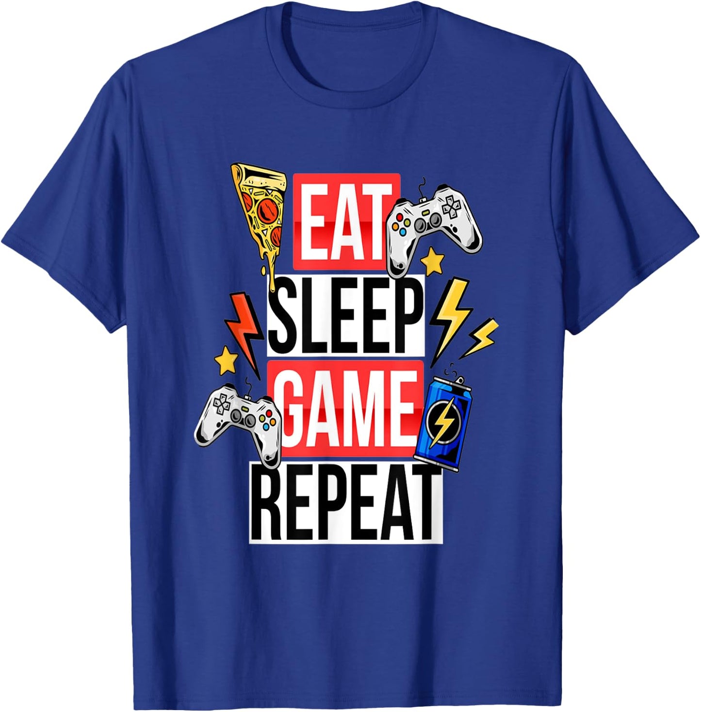Funny Eat Sleep Game Repeat for Video Games Lovers T-Shirt - T-Shirt | Royal