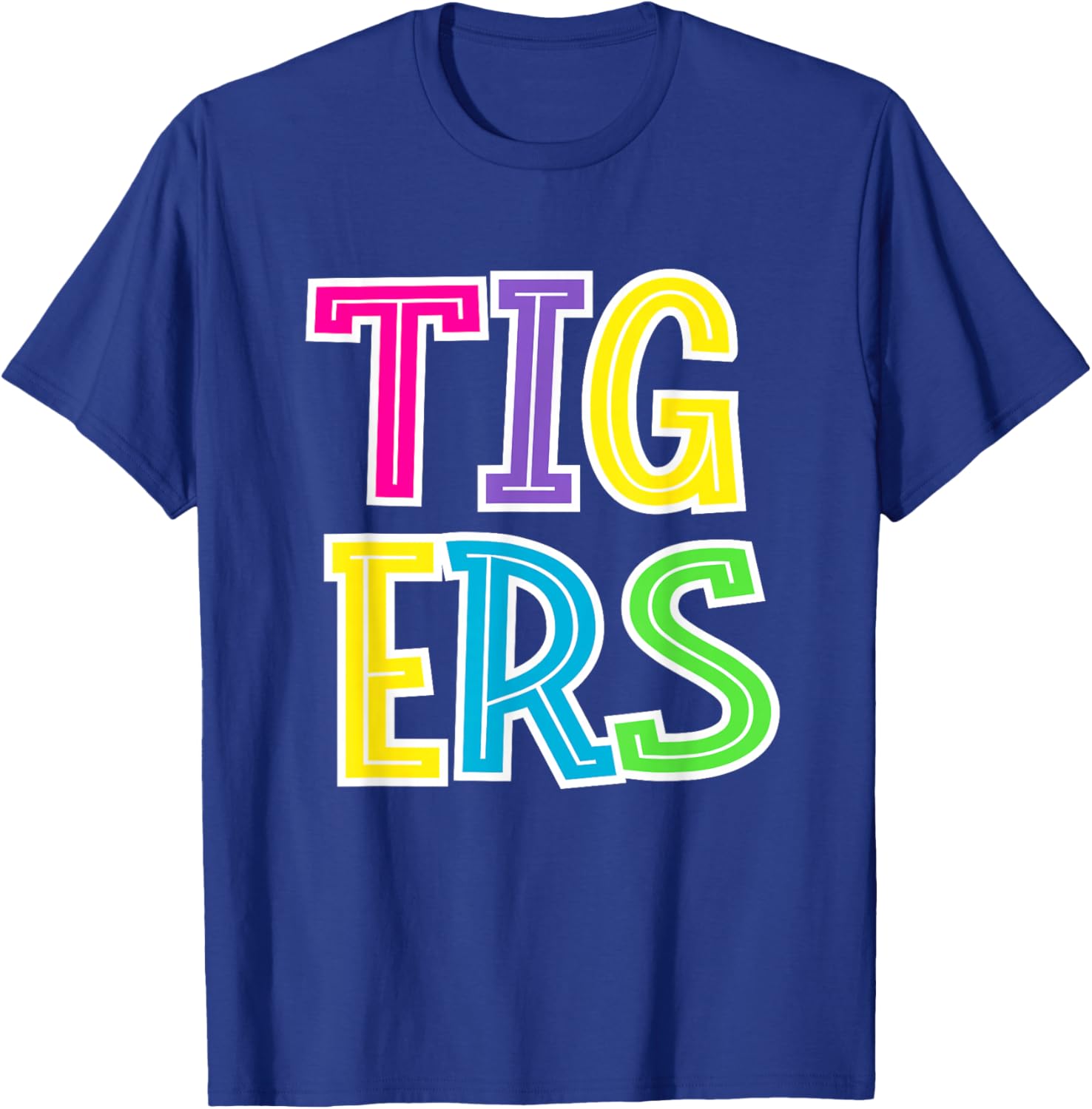Colorful Tigers School Spirit T-Shirt - T-Shirt | Royal