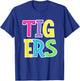 Colorful Tigers School Spirit T-Shirt - T-Shirt | Royal