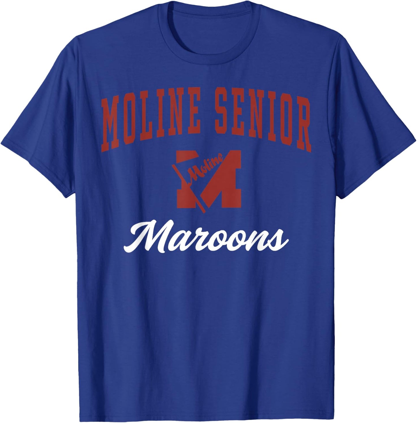 Moline Senior High School Maroons C7 T-Shirt - T-Shirt | Royal