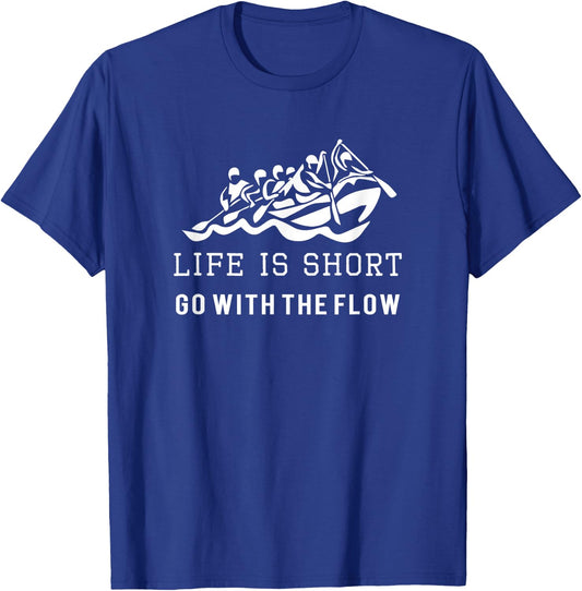 Cool Go With the Flow Whitewater Rafting Gift T-Shirt - T-Shirt | Royal