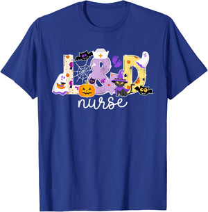 Spooky L&D Nurse Halloween Labor And Delivery Nurse T-Shirt - T-Shirt | Royal