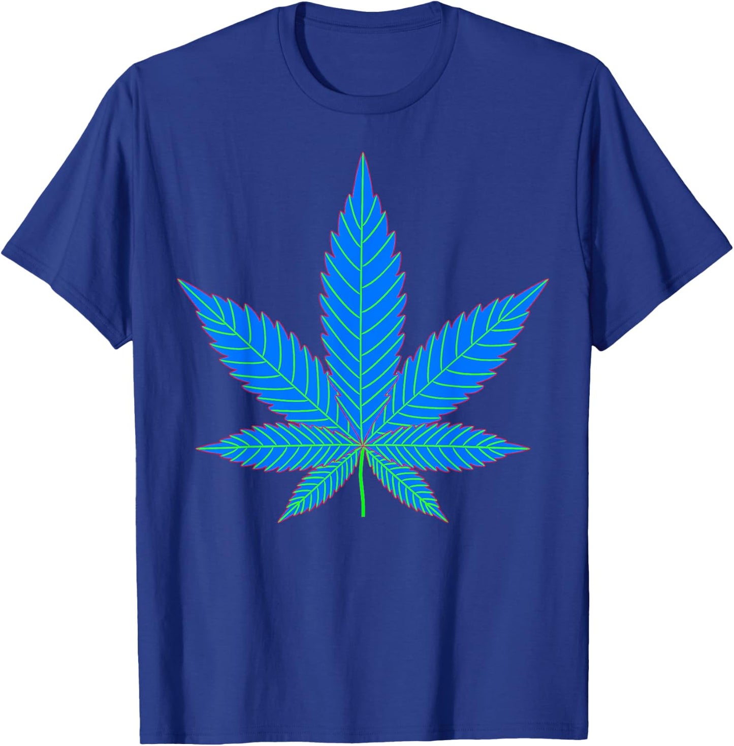 Pot Leaf | Trippy Marijuana Plant T-Shirt - T-Shirt | Royal