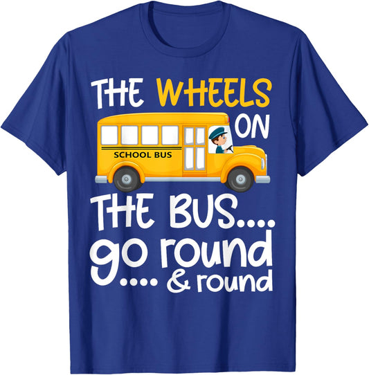 The Wheels On The Bus Toddler Kids Back to School T-Shirt - T-Shirt | Royal