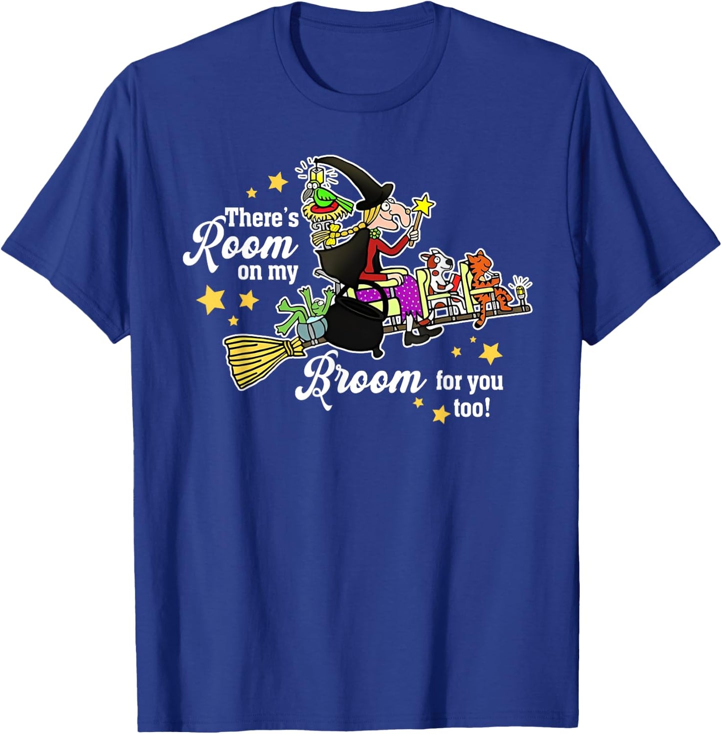 Funny There's Room On My Broom For You Too Teacher Halloween T-Shirt - T-Shirt | Royal