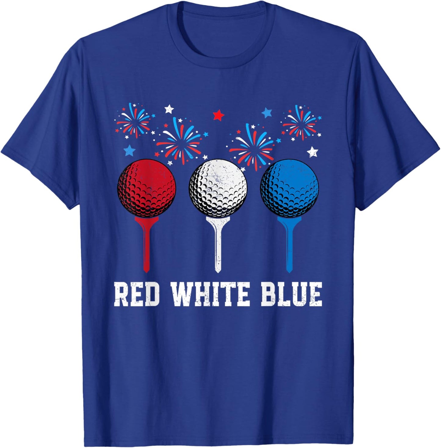 Red White Blue Golf Patriotic Golf 4th Of July Golf Outfits Women Kids Men T-Shirt - T-Shirt | Royal