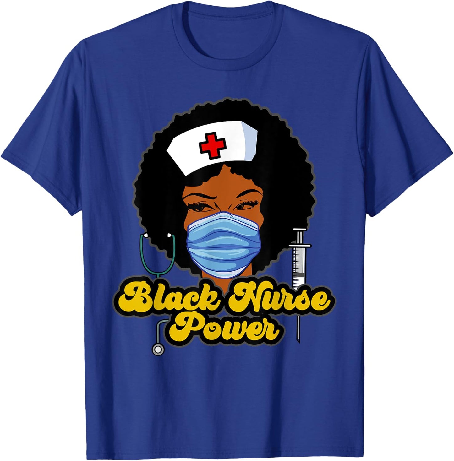 Women Black Nurse Power - Black History T-Shirt - T-Shirt | Royal