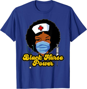 Women Black Nurse Power - Black History T-Shirt - T-Shirt | Royal