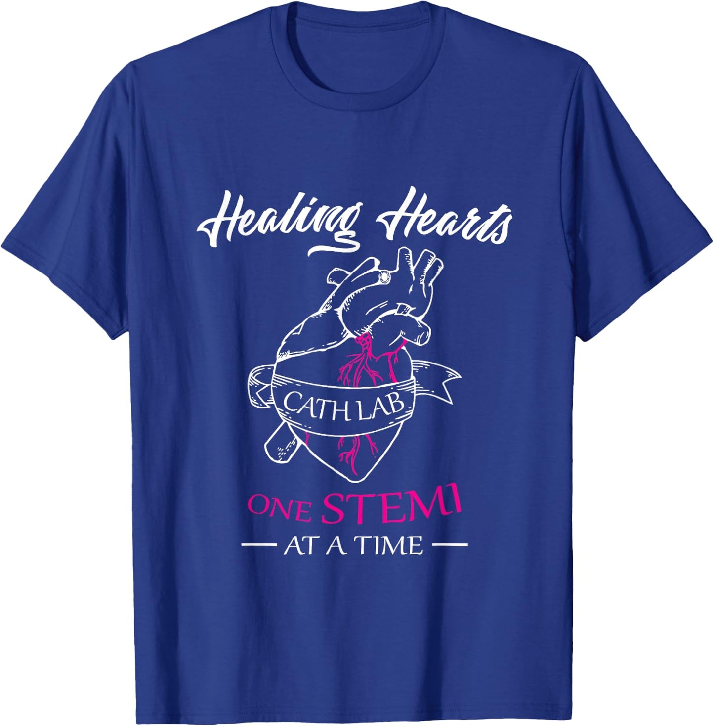 Cath Lab Nurse Gift, Stemi Cardiac Care Healing Heart T-Shirt - T-Shirt | Royal
