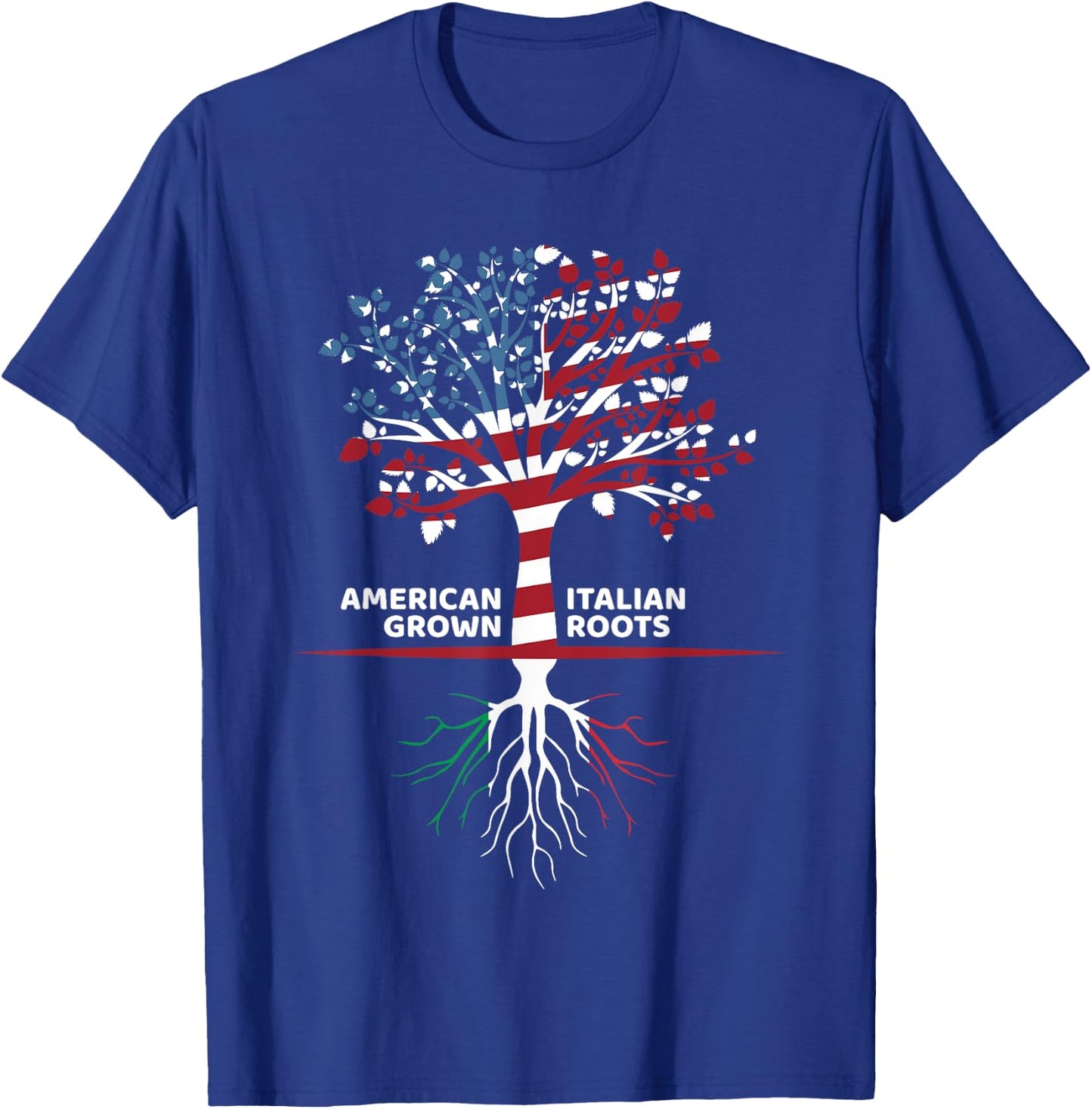 American Grown Italian Roots | 4th of July T-Shirt - T-Shirt | Royal