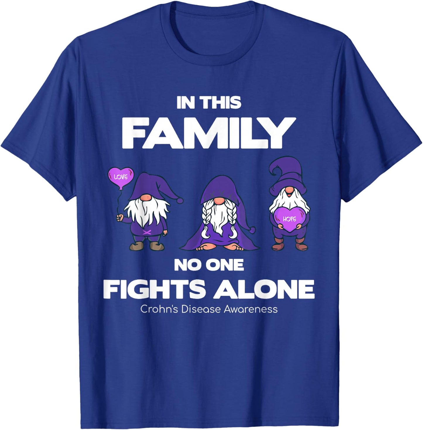 Crohn's Disease Awareness - Purple Warrior Fight Support T-Shirt - T-Shirt | Royal