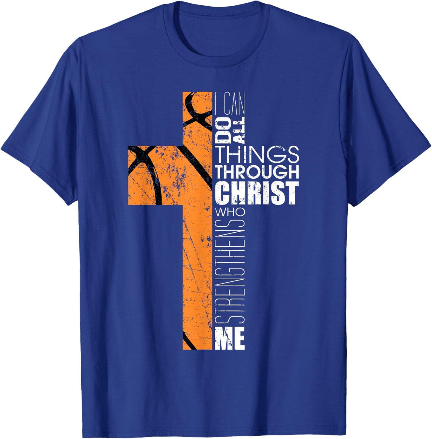 Christian Basketball Gifts Teen Boys Men Religious Verses T-Shirt - T-Shirt | Royal