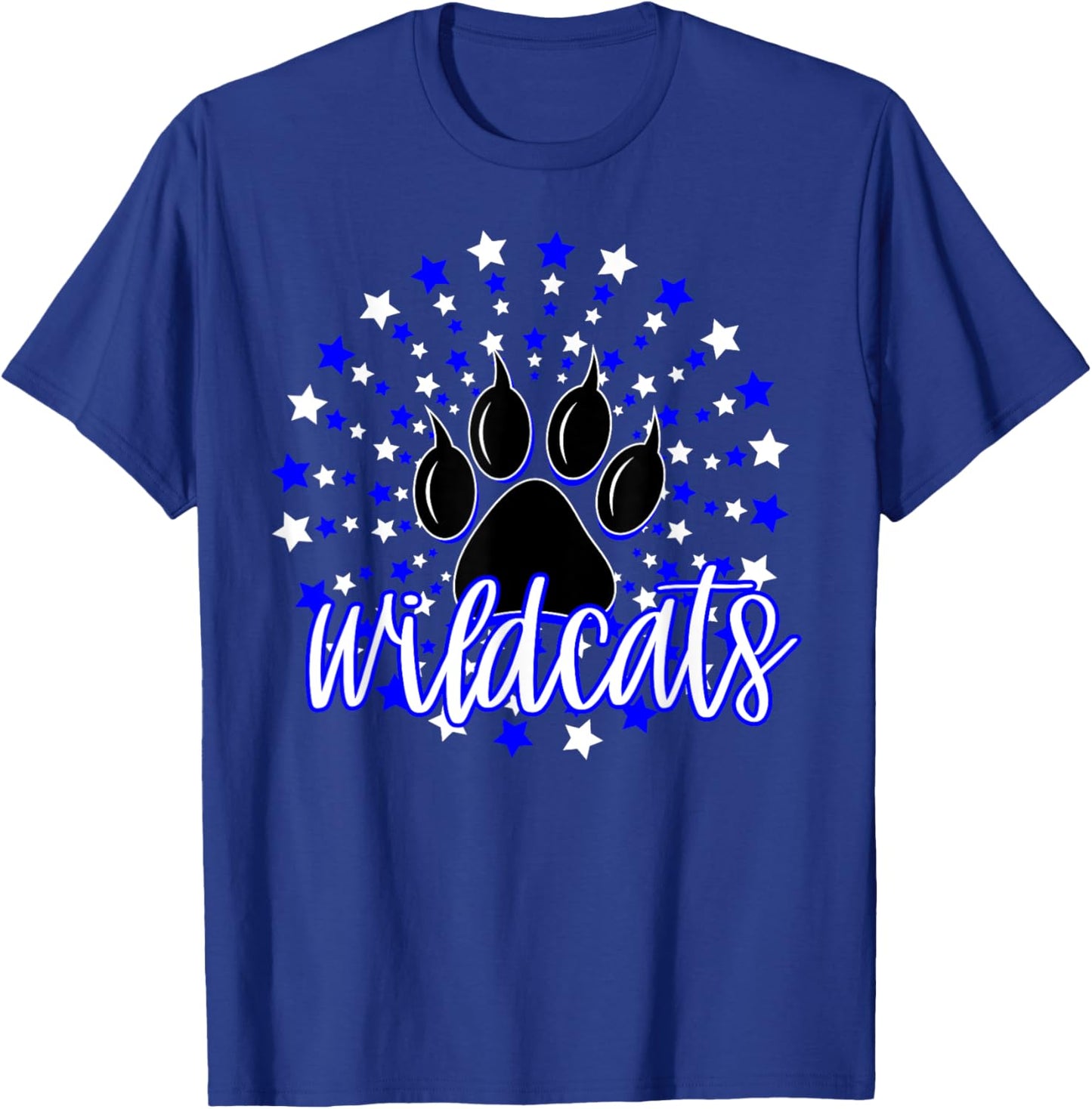 Wildcats School Spirit Blue Wildcat Pride Elementary Teacher T-Shirt - T-Shirt | Royal