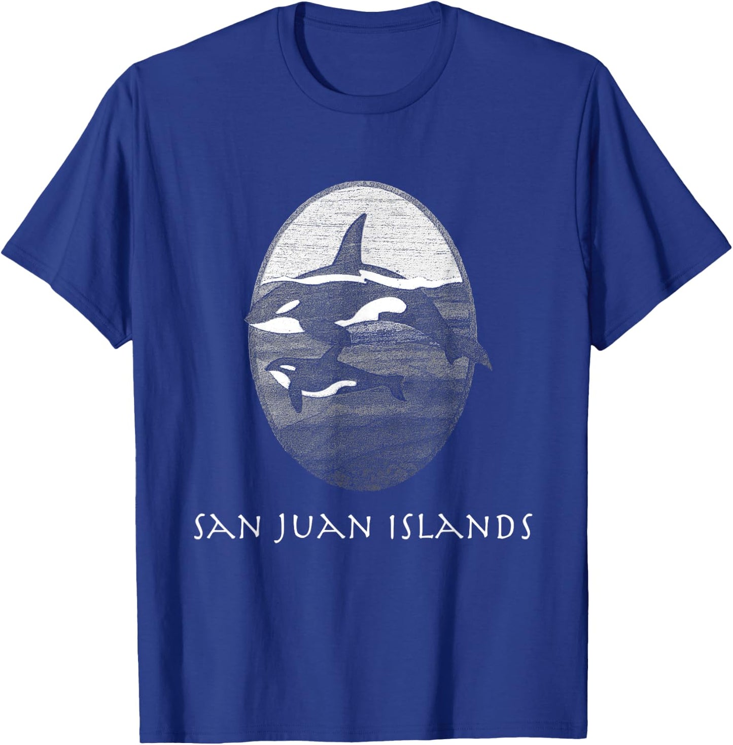 San Juan Islands WA Orca Killer Whales Pacific Northwest PNW T-Shirt - T-Shirt | Royal