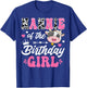 Nannie Of The Birthday Girl Cute Cow Farm 1St Birthday T-Shirt - T-Shirt | Royal