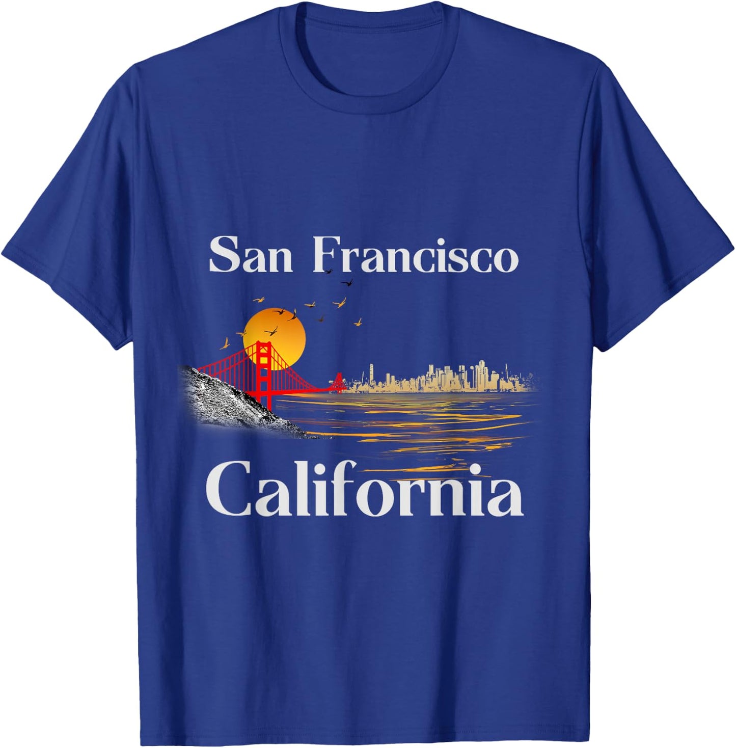 San Francisco California Cityscape Men Women and Youth T-Shirt - T-Shirt | Royal