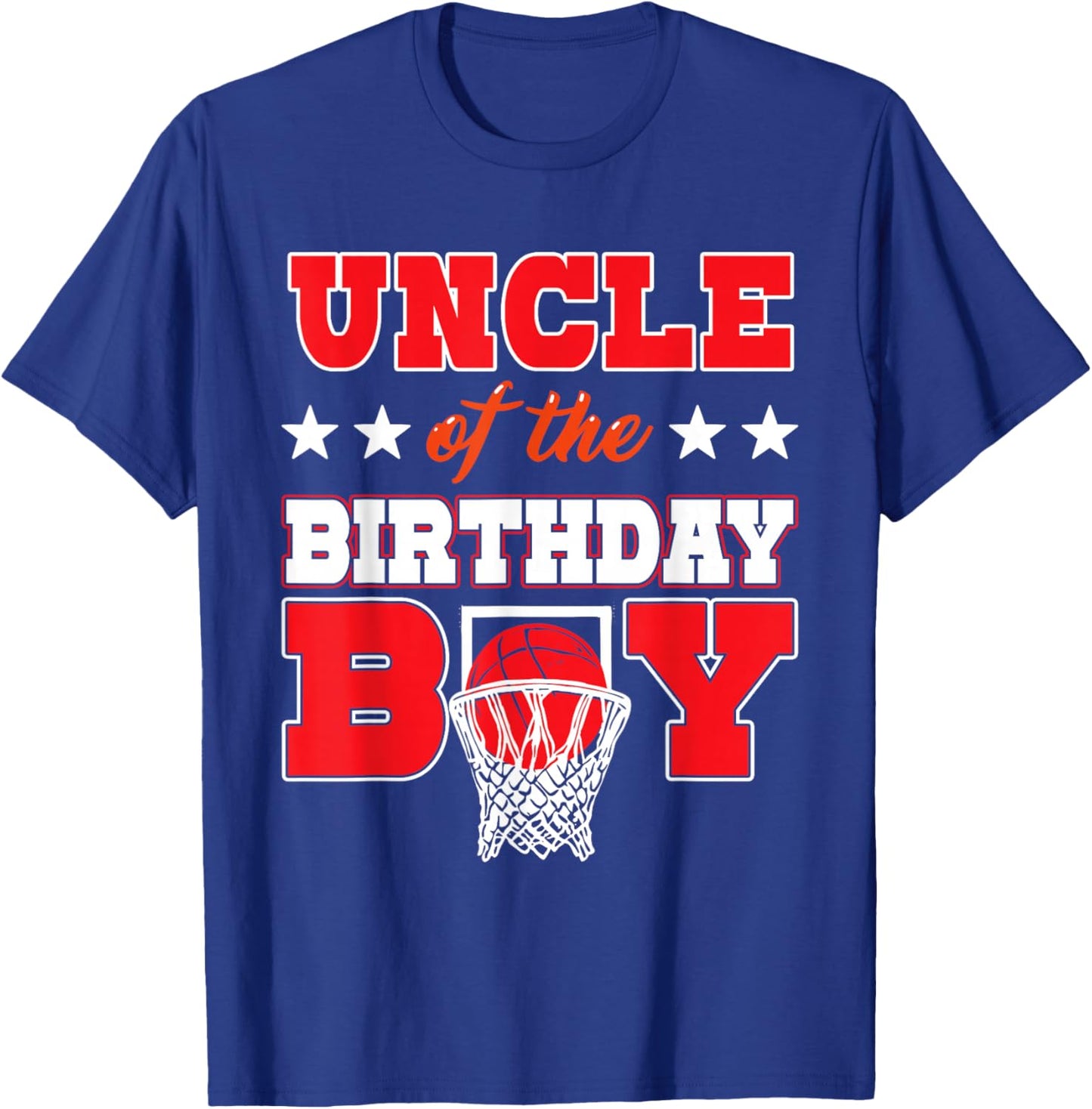 Basketball Party Uncle of the Birthday Boy Baller Family Men T-Shirt - T-Shirt | Royal